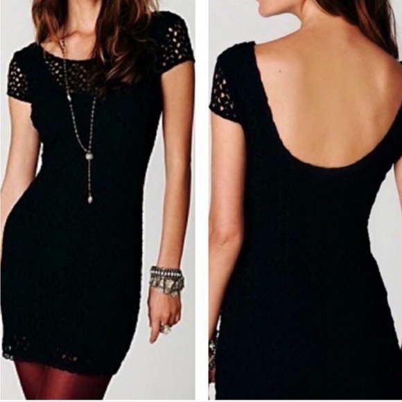 Free People Zanna Amhurst Black Crochet Dress Womens Medium - Picture 3 of 13